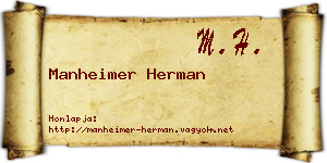 Manheimer Herman névjegykártya